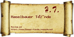 Haselbauer Tünde névjegykártya